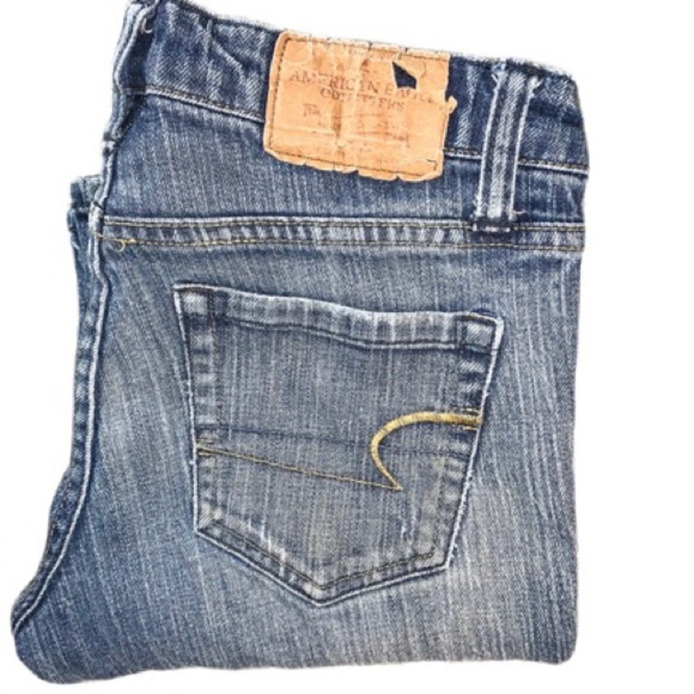 American Eagle Womens Jeans Size 2 Regular Blue Hipster Slim Flare